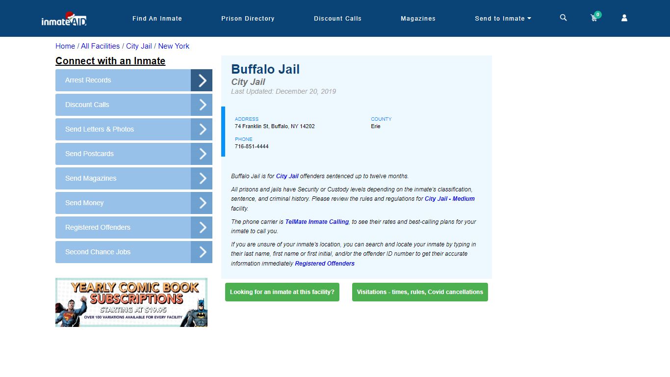 Buffalo Jail | Inmate Locator